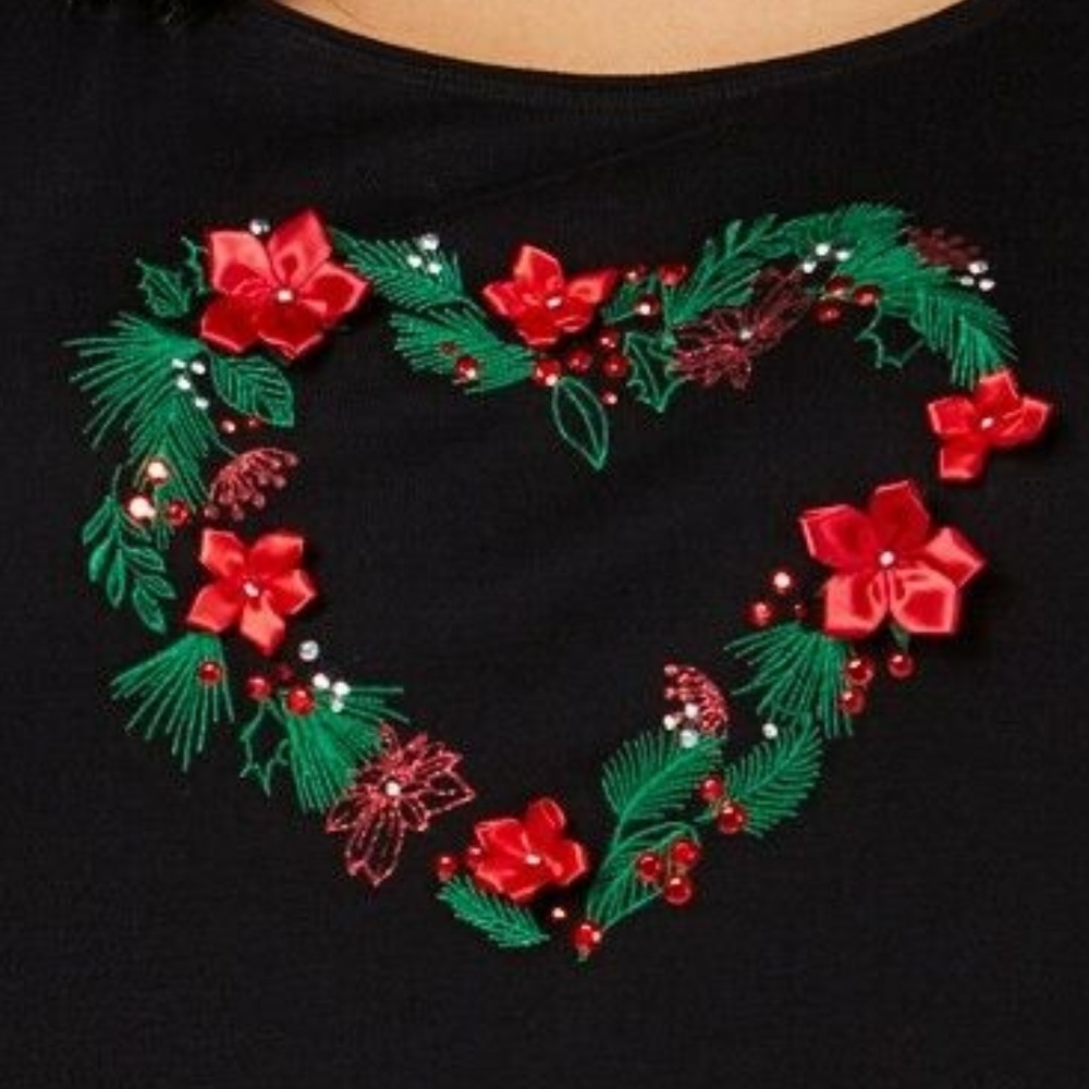 🎅 Karen Scott Size 1X Holiday Heart T-Shirt NWT - Picture 3 of 3